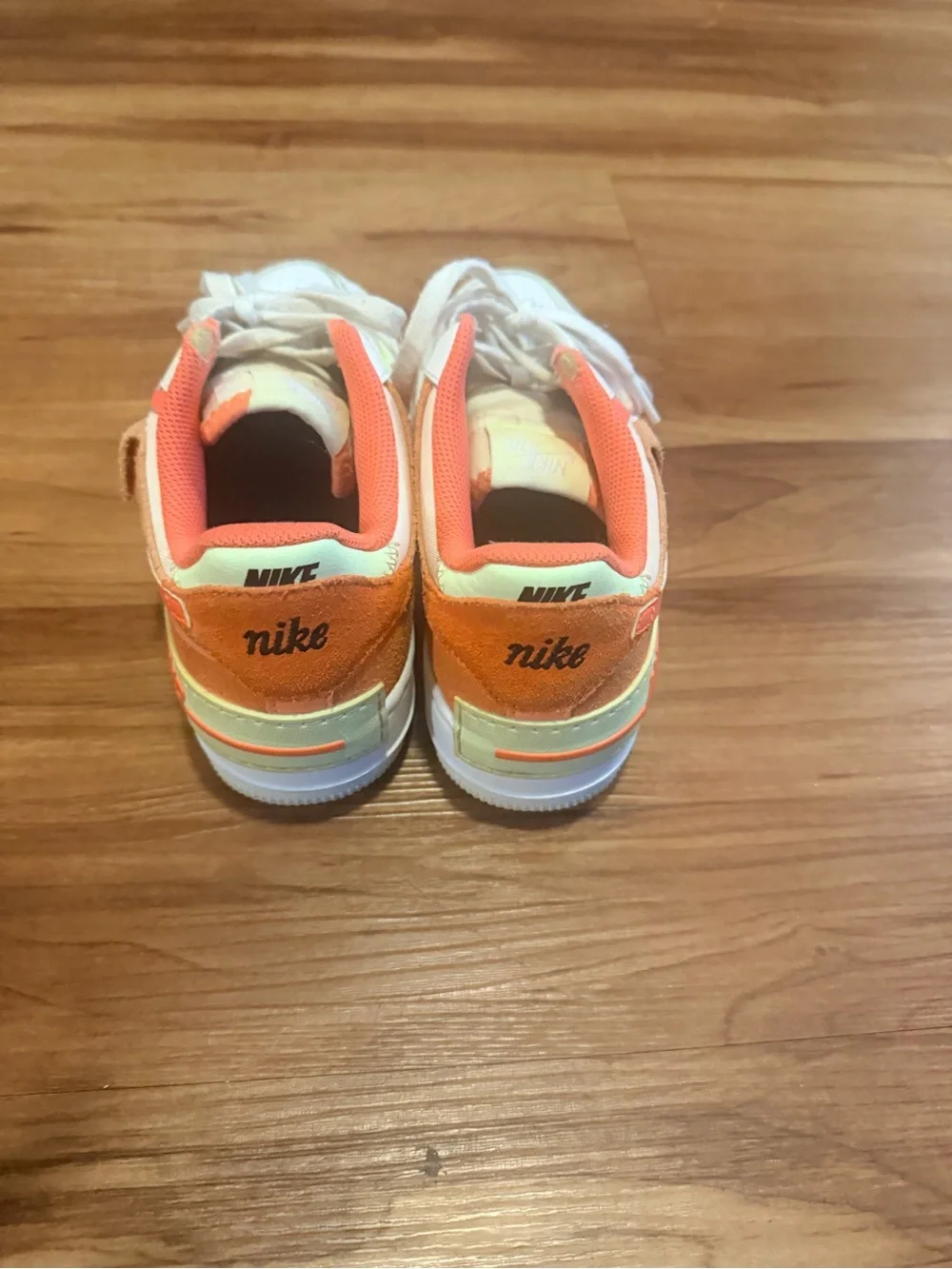 Kids AF1 Low-Top Sneakers in White with Neon Accents